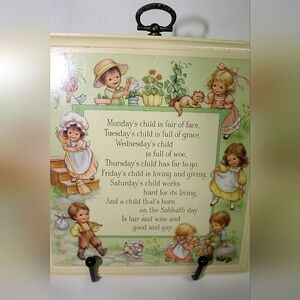 Vintage Hallmark "Monday's child" poem